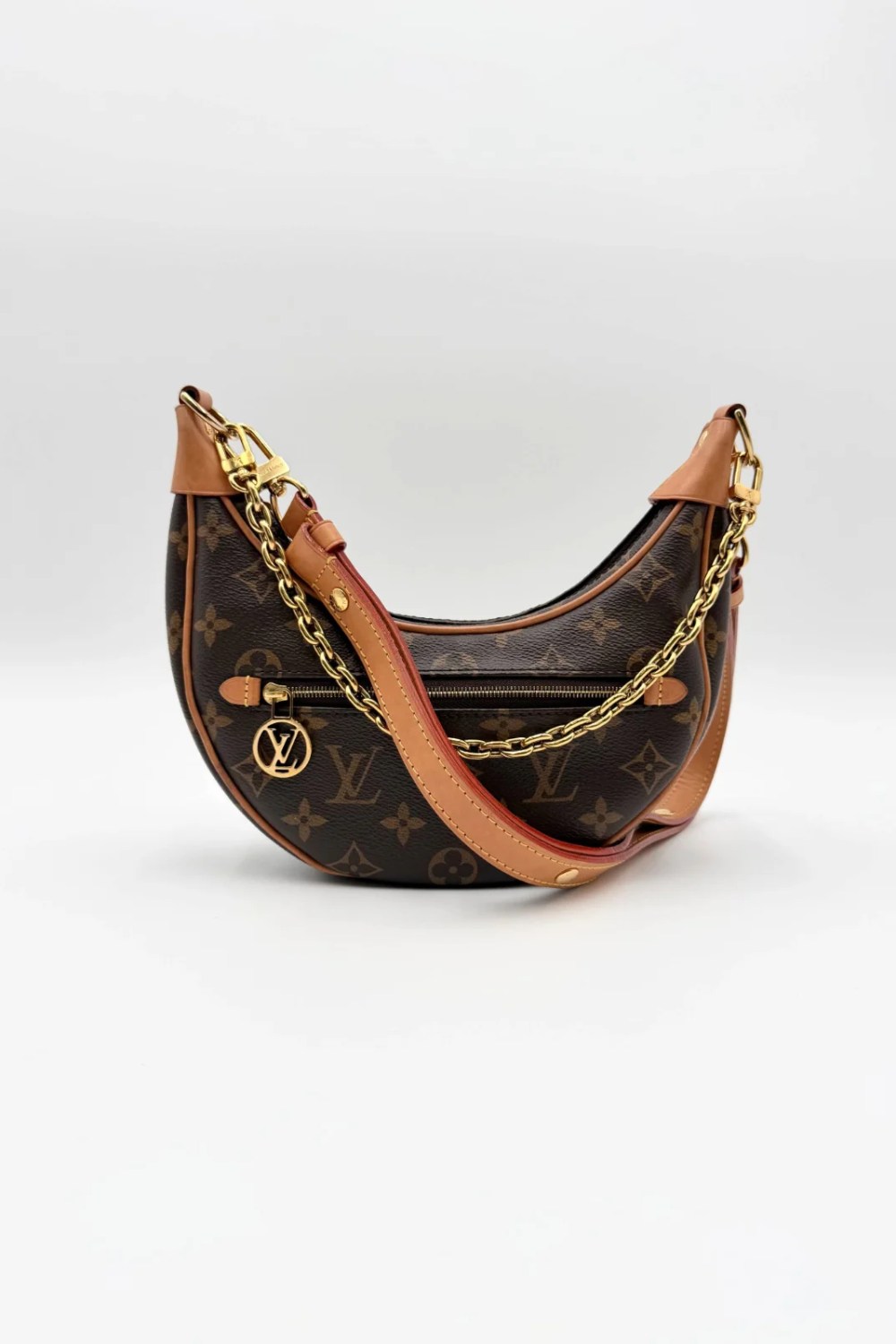 Brown Monogram Canvas Louis Vuitton Loop shoulder bag with gold-tone hardware