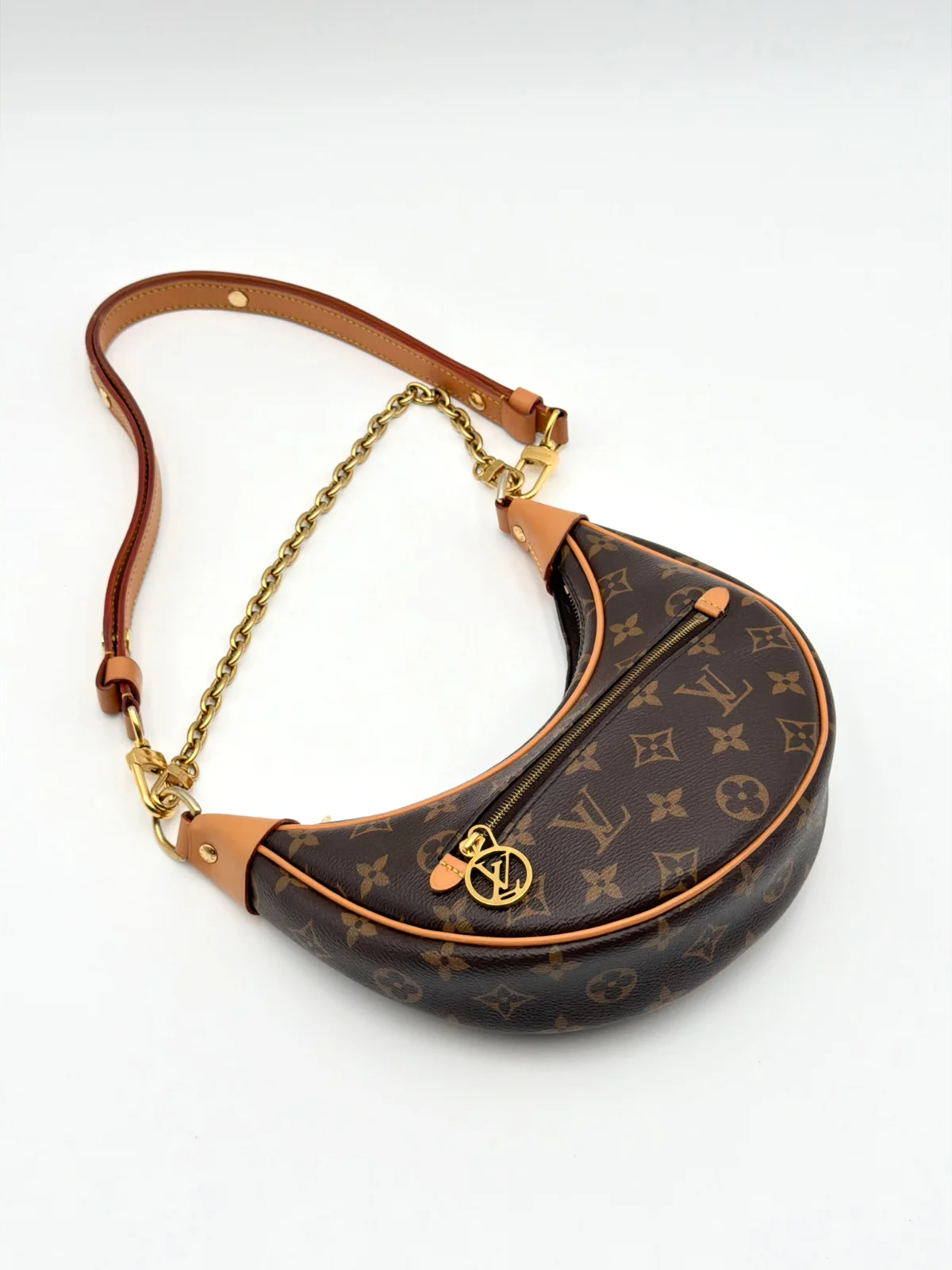 Brown Monogram Canvas Louis Vuitton Loop shoulder bag with gold-tone hardware