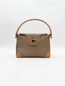 Gucci handbag in brown GG canvas with gold-tone hardware and a turn-lock closure